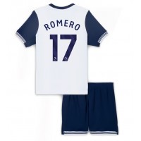 Camisa de Futebol Tottenham Hotspur Cristian Romero #17 Equipamento Principal Infantil 2024-25 Manga Curta (+ Calças curtas)